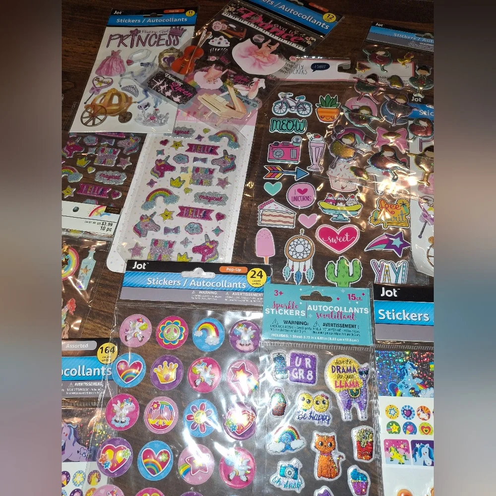 Sticker Lot Pack Scrapbook Embellishments Planner Puffy Princess Unicorn Dance